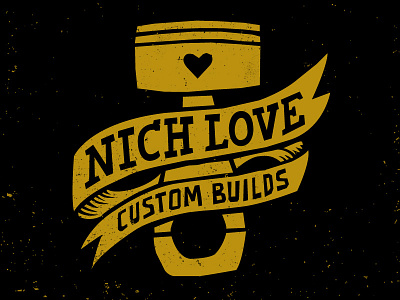 NLCB automotive dirty gold logo motorcycle nich love piston