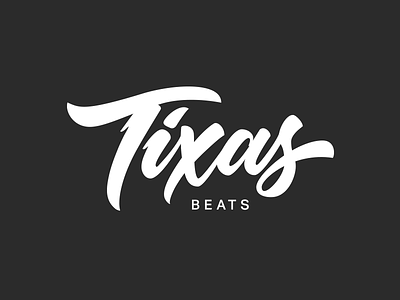 Tixas Beats brand brush calligraphy handrawn handtype lettering logo logotype pen