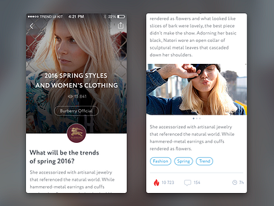 TREND UI KIT – iOS News feed