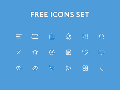 Free icons set PSD download explore eye fire freebie icons interface ios mobile psd ui ux