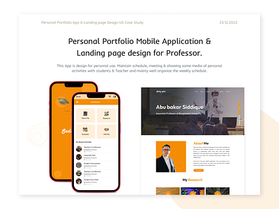 UX Case Study-Personal Portfolio Mobile App & Landing page.