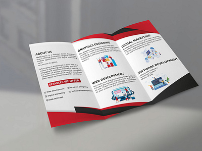 Tri-Fold-Brochure branding design flat illustration typography ui web