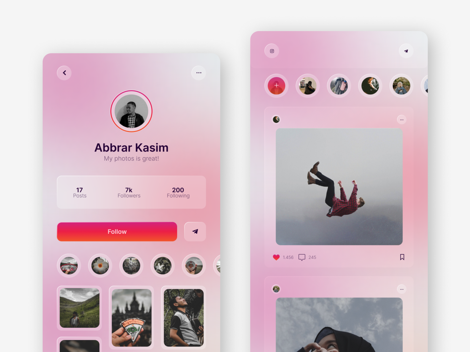 Instagram Glassmorphism By Abbrar Kasim On Dribbble