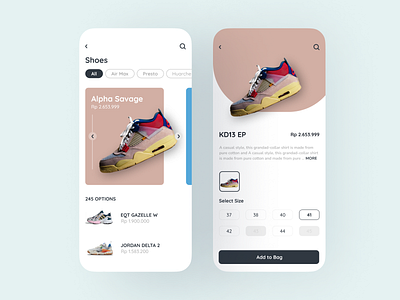 UI Design - The Shoes online shop mobile application