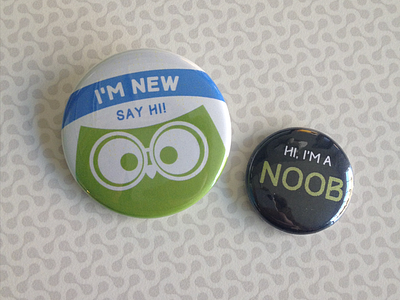 Newbie Buttons baby buttons new newbie noob owl