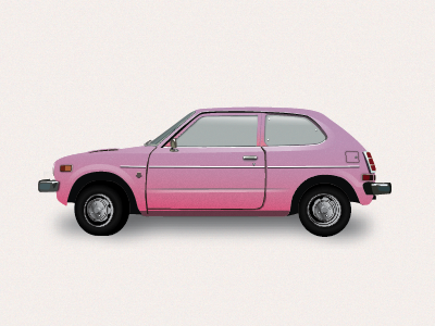 Retro Civic car civic honda illustration illustrator pink retro vehicle