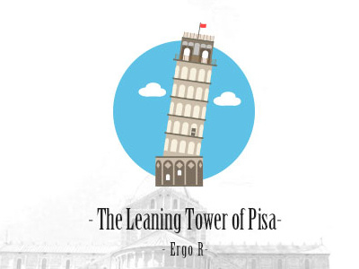 The Leaning Tower of Pisa icon illustration pisa