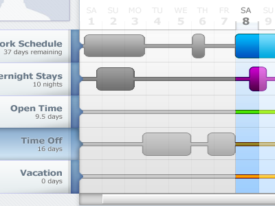 Scheduling App calendar interaction interface layout photoshop scheduling