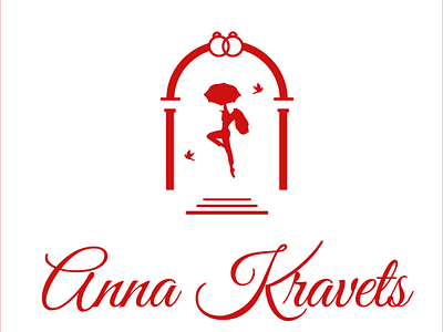 Anna Kravets wedding agency logo branding girl identity illustration illustrator logo red umbrella vector wedding