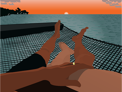 Sunset illustration illustrator