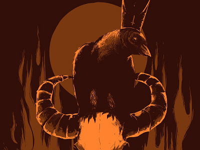 The Misty Crow W.I.P. closeup illustration tee tshirt wip