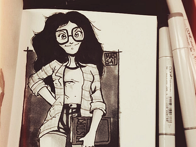 Geeky Girl Sketch