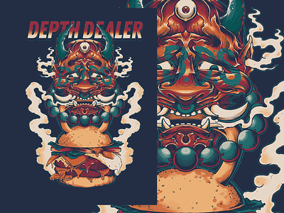 Depth Dealer - Depth Before Dishonor hannya illustration oriental artwork tee design tshirt