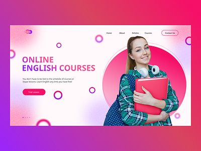English Courses english lesson online school ui uxui website website design
