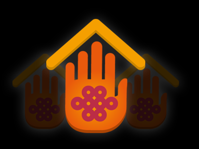 Logo Concept circles hand roof