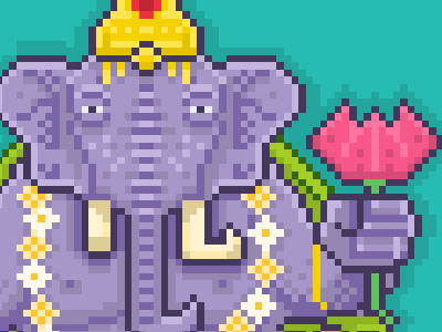 Pixel Ganesha elephant ganesha hindu pixel pixelart