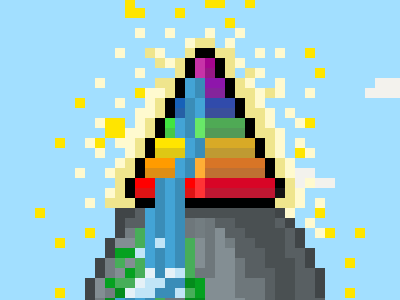 Pyramid Rainbow Mystery Object esoteric pixelart pyramid rainbow