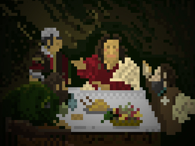 Pixel Supper At Emmaus
