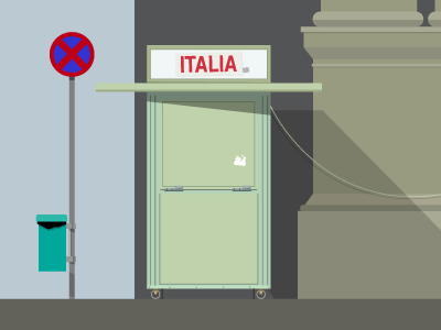 Milan News Stand building illustration italy milan vector