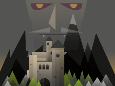 Mountain castle castle dracula fang mountains vector