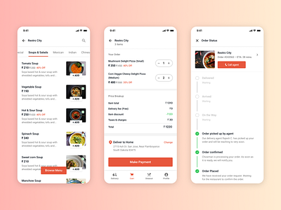 Food delivery/dine-out concept🍜 app design branding design food app mobile design product design ui ux