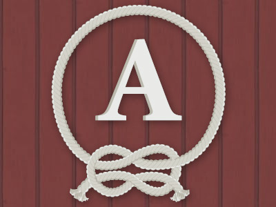 Rope Initial Decal initials rope design wall decal