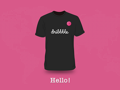 Hello Dribbble! dribbble first shot hello invite shirt thanks