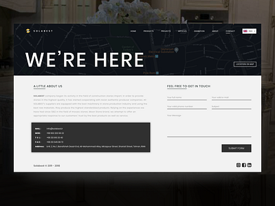 SOLABEST; Contact about black contact dark gem golden granite landing map marble onyx projects stone ui ux web website