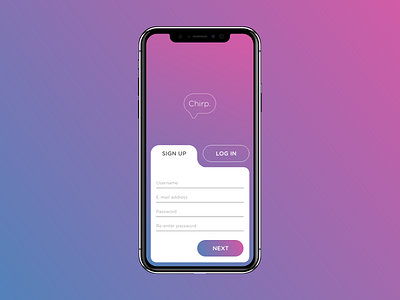 App Sign Up UI chat login sign up ui