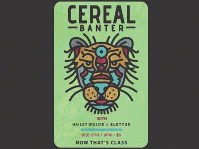 Cereal Banter animal cat flyer lion poster third eye tiger