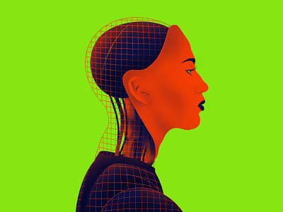 Ex-machina cinema cyborg ex machina female illustration ipad movie poster procreate robot sci-fi