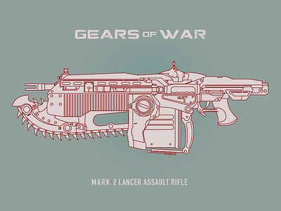 Gears of War Mark 2 Lancer assault rifle gears of war video games weapon