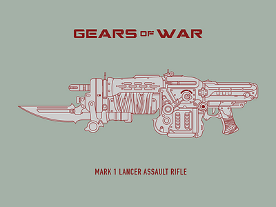 Gears of War Mark 1 Lancer assault rifle gears of war video games weapon