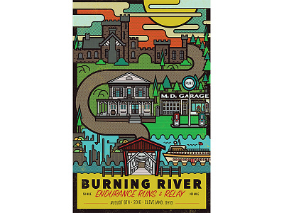 Burning River Endurance Runs & Relay 2016 architecture marathon poster race running water