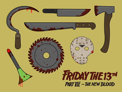 Friday The 13th - Part VII blood friday the 13th gore horror jason knives movie murder slasher vorhees weapons