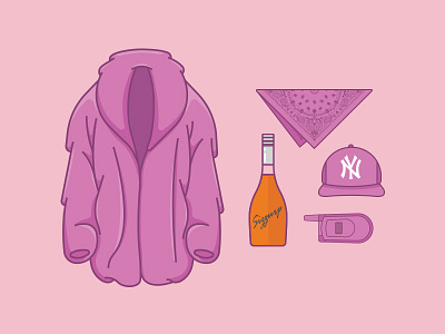 Cam'Ron's Pink Fur Coat & Accessories bandana camron cellphone sizzurp diplomats dipset fur coat hat