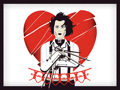 Edward Scissorhands face hair heart monster movie romance scissor
