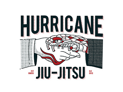 Hurricane Jiu Jitsu Traditional flash hand handshake jiu jitsu jiu jitus jiujitsu merch merchandise snake tattoo