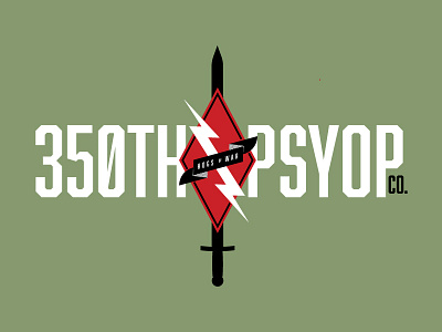 350th Tactical Psyop Company army bolt logo logo design military psyop sword