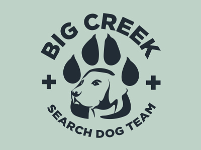 Big Creek Search Dog Team Logo branding canine design dog k9 labrador logo paw