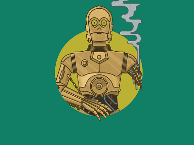 C3PO Icon android c3p0 c3po illustration movie robot star wars