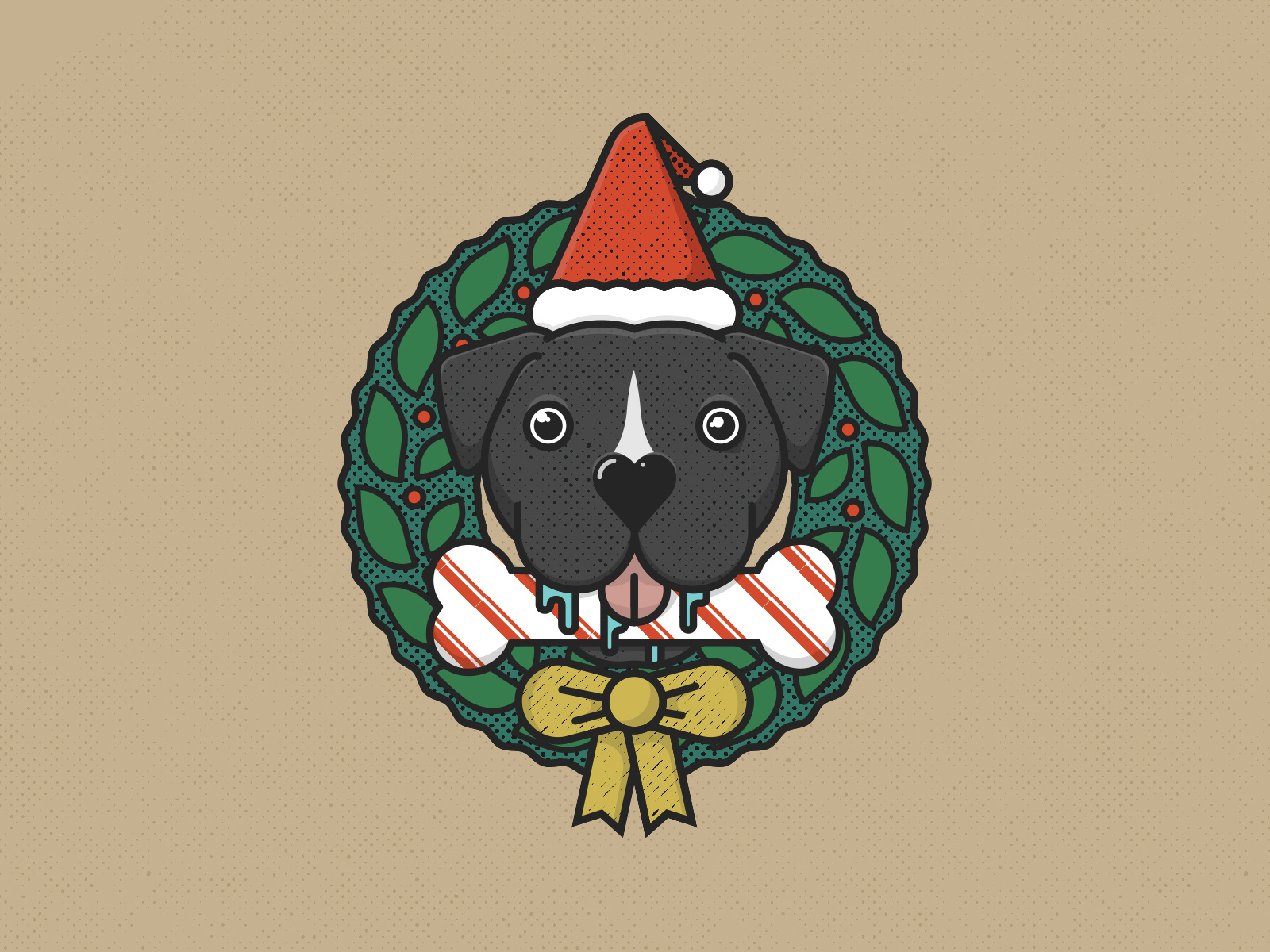 Dog Xmas Wreath By Keith Ten Eyck On Dribbble