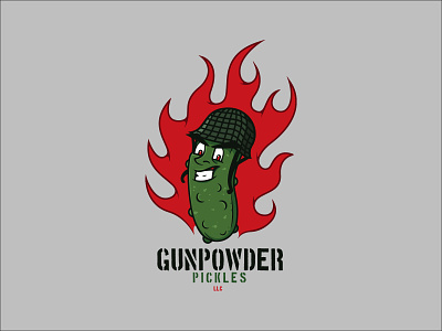Gunpowder Pickles, LLC Logo army branding food logo military pickle war ww2