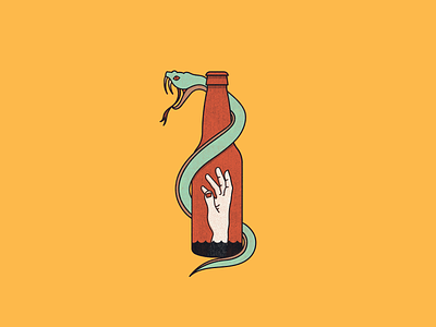 Drink Venom alcholism alcohol beer bottle hand reptile snake snek