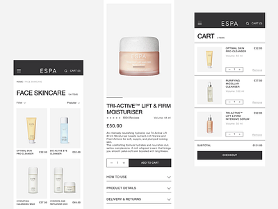 ESPA E-commerce website redesign