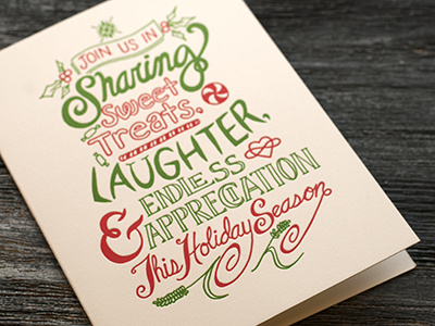 Hand Lettered, Letterpress Holiday Card hand lettering holiday card illustration letterpress printing