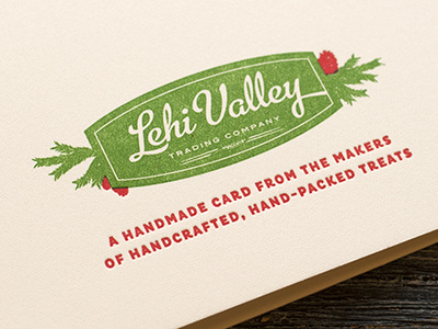 Hand Lettered, Letterpress Holiday Card–Back hand lettering holiday card illustration letterpress printing