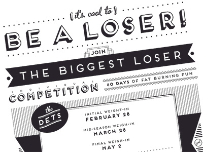 Biggest Loser Competition Poster art deco poster type vintage