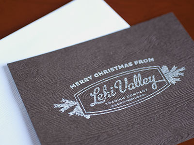 Stamp on Embossed Cardstock Christmas Card
