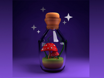 3D mushroom bottle